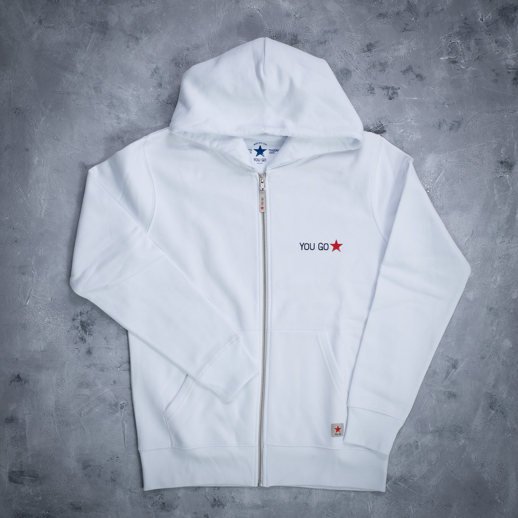 YOU GO Kapuzenpullover Reißverschluss (weiß)