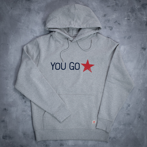 YOU GO Star Hoodie (grau)