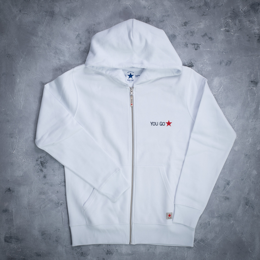 YOU GO Kapuzenpullover Reißverschluss (weiß)